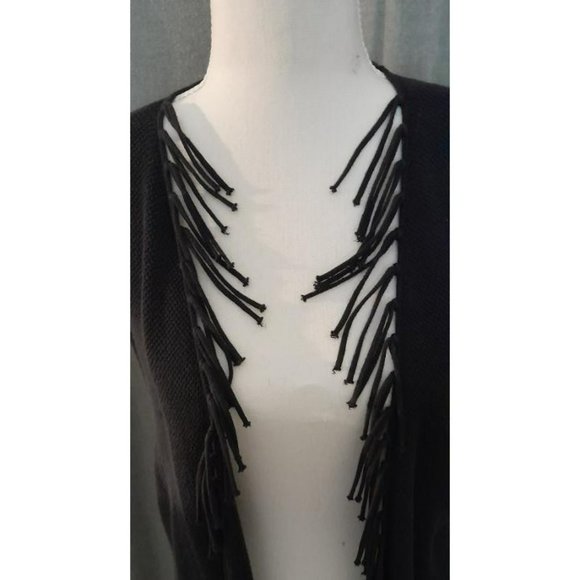 ZOZO Navy Blue Fringe Long Vest Topper Size L - Picture 3 of 6